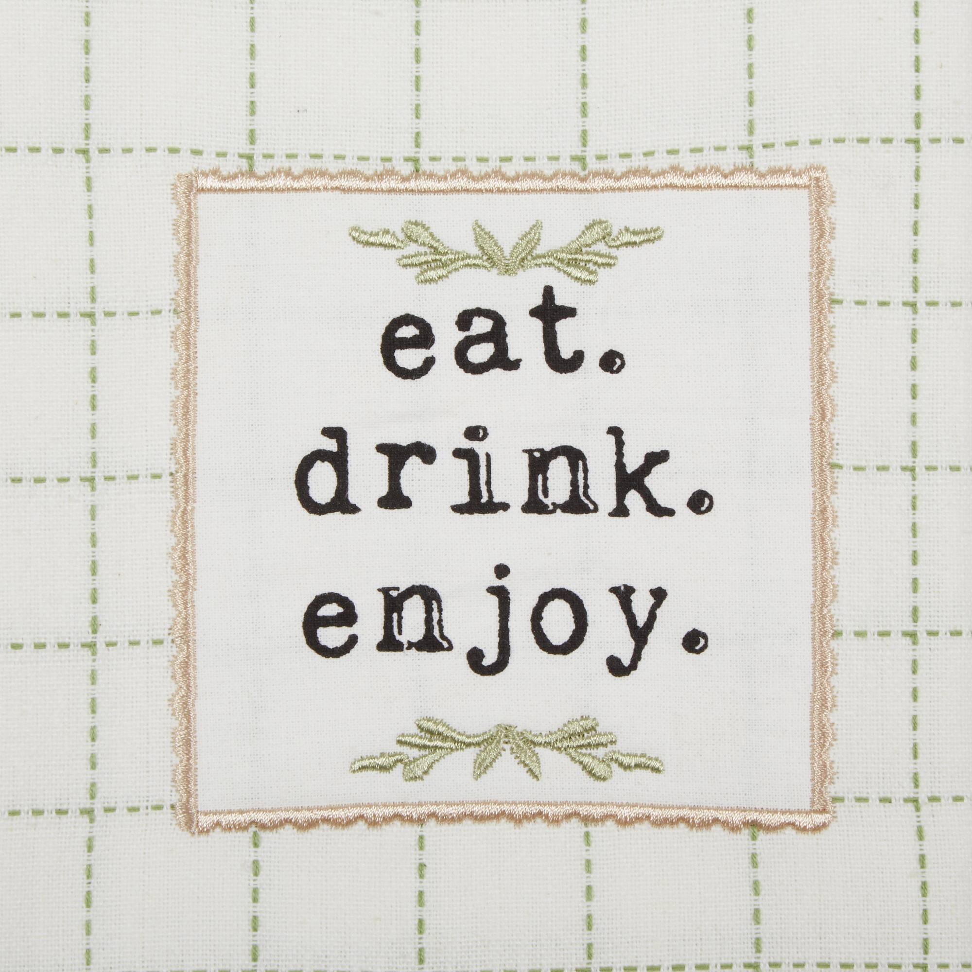 Antique Green Farm To Table Embellished Dishtowel (Set of 4)